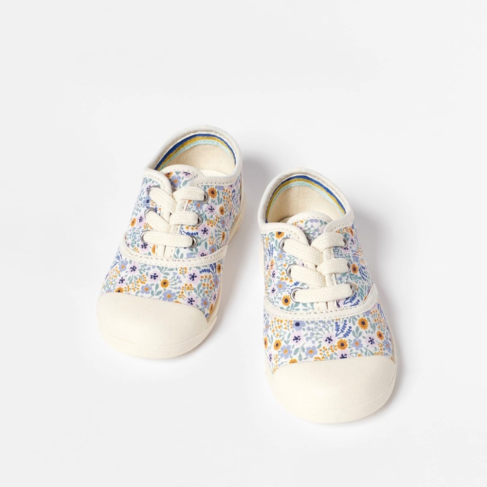 ZARA Baby Floral Girls sneakers Toddler US 8 / EU24 NEW!